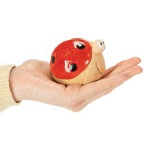 Product Ladybug decorative ceramic figure for cheerful garden decoration and windowsills, 7cm, 3 pieces
