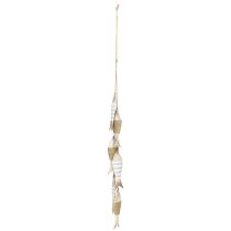 Product Maritime decoration hanger with 6 wooden fish for hanging 88cm
