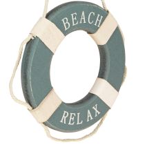 Product Lifebuoy Wooden Decoration for Hanging Maritime Blue Ø13cm 2pcs
