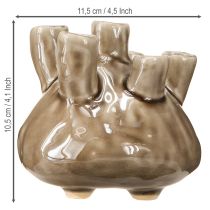 Product Maritime Ceramic Vase Coral Look Brown Ø11.5cm H10cm