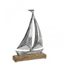 Maritime decoration, decorative sailboat metal, decorative ship H16.5cm