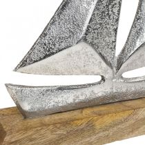Maritime decoration, decorative sailboat metal, decorative ship H16.5cm