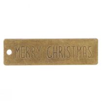 Product Merry Christmas Christmas pendant metal 7x2cm 6 pcs