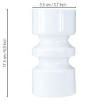 Product Metal flower vase in cream white enamel Ø9cm H17.5cm