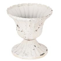 Metal Decorative Cup Small Shabby Chic White Ø8.5cm H8cm 2pcs