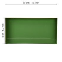 Product Metal decorative tray rectangular metal tray green 30×15cm