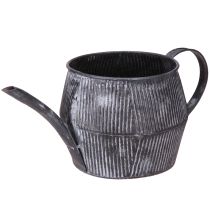 Product Metal jug decorative vintage grooves in black H12.5cm