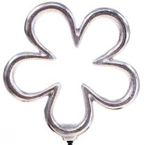 Product Metal flower decoration silver black table decoration spring H36cm