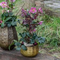 Product Metal decorative flower pot brass Ø22.5/18.5/14.5cm set of 3