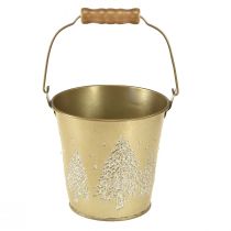 Product Metal bucket Christmas tree planter gold Ø12cm H11,5cm