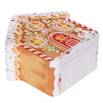 Product Metal Tin Set Christmas Tree and Gingerbread House Design 14cm