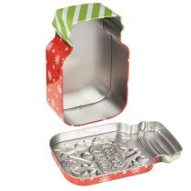 Product Set of 2 Christmas Tin Cookie Jars, 15 cm, Santa's Cookies and Merry Christmas Design