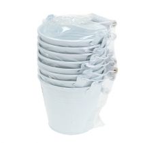 Product Metal Bucket White Ø12cm H10cm 8 pcs