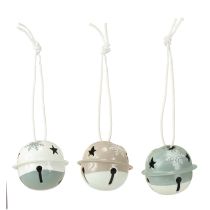 Product Metal bells Christmas bells Mint Beige Ø3cm 16pcs