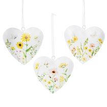 Product Heart pendants with floral patterns as wall decoration, 7cm, 6 pieces