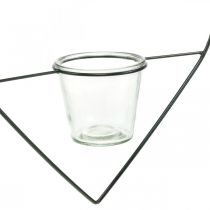 Product Lantern heart metal 28cm tea light holder for hanging glass 9cm