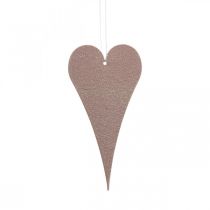 Product Hanging decoration window metal hearts, decorative hearts for hanging orange/purple H10cm 6 pcs