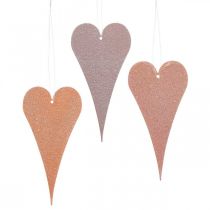 Product Hanging Decoration Hearts for Hanging Orange/Purple 15cm 6 Pcs