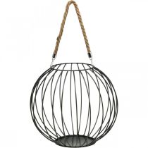 Decorative basket for hanging metal hanging basket black Ø32cm