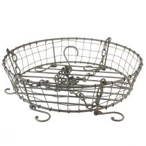 Product Metal basket for hanging with hooks gray vintage Ø39.5cm