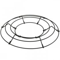 Product Metal wreath black table decoration wire wreath Ø30cm H3.5cm