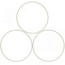 Metal ring decor ring Scandi ring deco loop gold Ø20.5cm 6pcs
