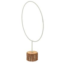 Product Metal Decoration Ring with Wooden Base for Dried Flowers, 52cm Height