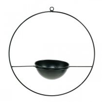 Product Plant pot for hanging black metal ring Ø38cm with bowl Ø15cm