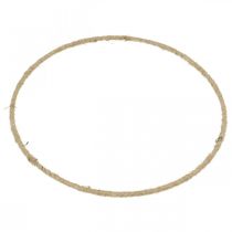 Product Decorative jute-wrapped metal ring, Scandinavian vintage DIY style, Ø25cm, set of 10