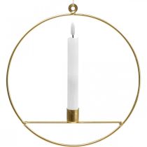 Product Candle holder for hanging golden metal decorative ring Ø25cm 3pcs