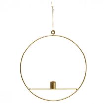 Product Candle holder for hanging golden metal decorative ring Ø25cm 3pcs