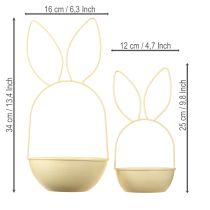 Product Easter basket with bunny ears, table decoration for Easter and spring awakening, 34cm, 1 set
