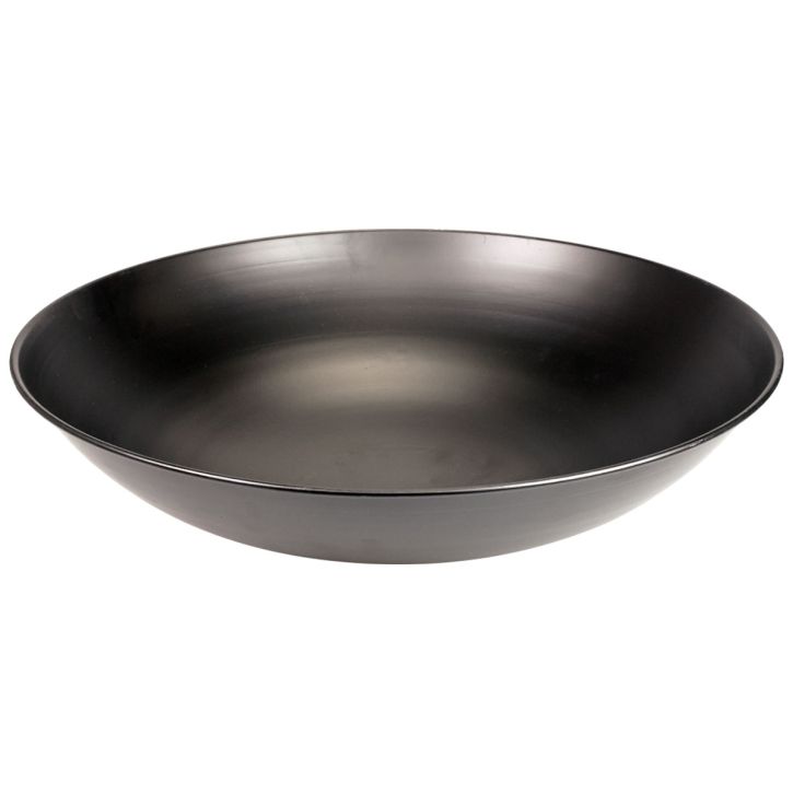Decorative metal bowl black round metal bowl with base Ø50cm