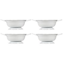 Product Metal Bowl Decoration White Black Ø16.5cm H6.5cm 4pcs