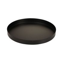 Metal tray round candle tray black Ø20cm H2.5cm