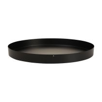 Metal tray round candle tray black Ø20cm H2.5cm
