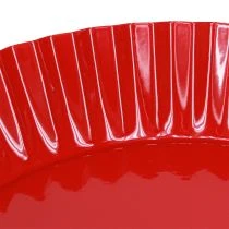 Product Metal plate retro decorative plate with base red metal Ø24cm 2pcs