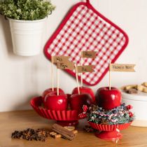 Product Metal plate retro decorative plate with base red metal Ø24cm 2pcs