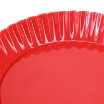 Product Metal plate red small decorative plate with base metal Ø14cm 2 pcs