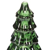 Product Green Glass Christmas Trees with LED Lighting, 13cm, Set of 2, Indoor Decoration