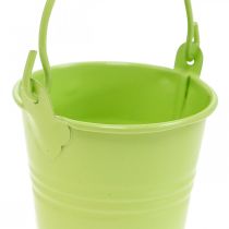 Mini tin bucket pastel colors assorted summer decoration Ø6cm H7cm 12pcs