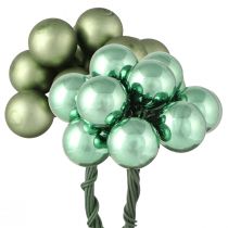 Product Mini Christmas Tree Baubles Glass on Wire Green Ø1.5cm 140 pcs
