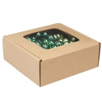 Product Mini Christmas Tree Baubles Glass on Wire Green Ø1.5cm 140 pcs