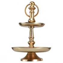 Product Mini Etagere Metal Decoration Gold Matt 2-tier Table Decoration H22cm