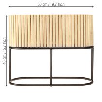 Product Mini raised bed jardiniere planter wooden oval 50×20cm H40cm