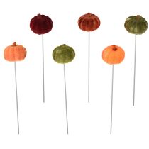 Product Mini pumpkin decoration on a stick autumn decoration 6 colors Ø4cm 18 pcs