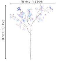 Product Artificial Blossom Branch with Iridescent Flowers 80cm