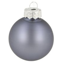 Product Mini Christmas balls glass blue matt metallic Ø4cm 24 pcs