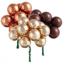 Product Mini Christmas balls glass wire brown gold Ø25mm 140 pcs