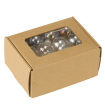 Product Mini Christmas balls glass balls iridescent clear 3 cm 22 pieces